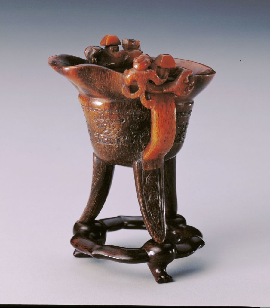 图片[2]-Rhinoceros horn carved antique dragon pattern juxtaposition cup-China Archive